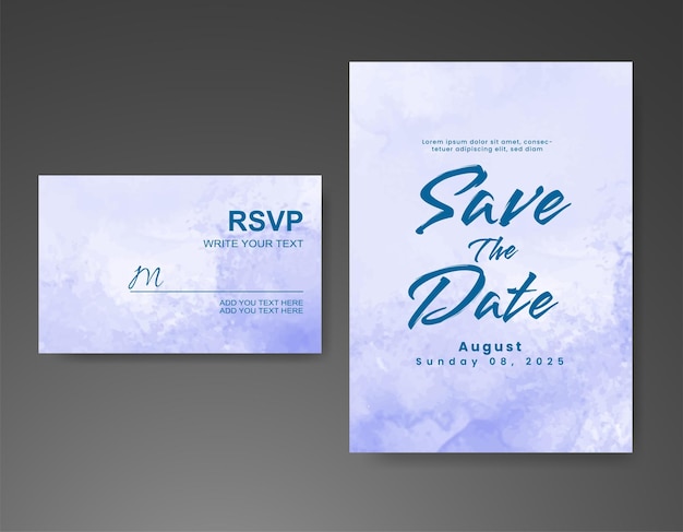 Invitación de boda con fondo de acuarela abstracta