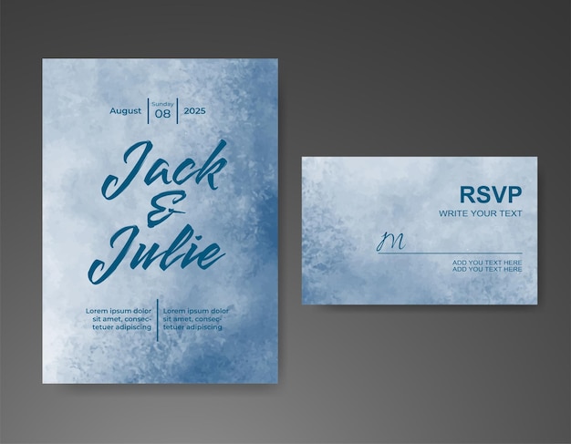 Invitación de boda con fondo de acuarela abstracta