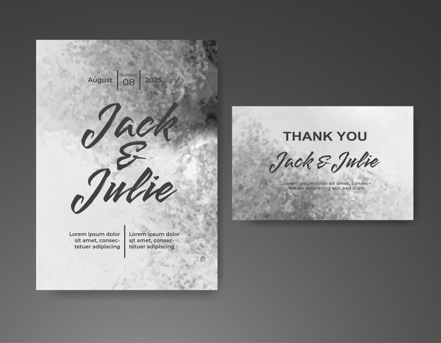Invitación de boda con fondo de acuarela abstracta