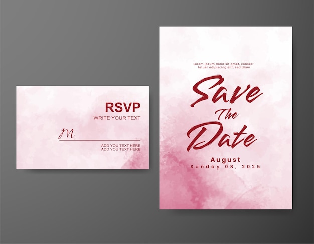 Invitación de boda con fondo de acuarela abstracta