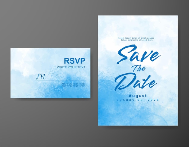 Invitación de boda con fondo de acuarela abstracta
