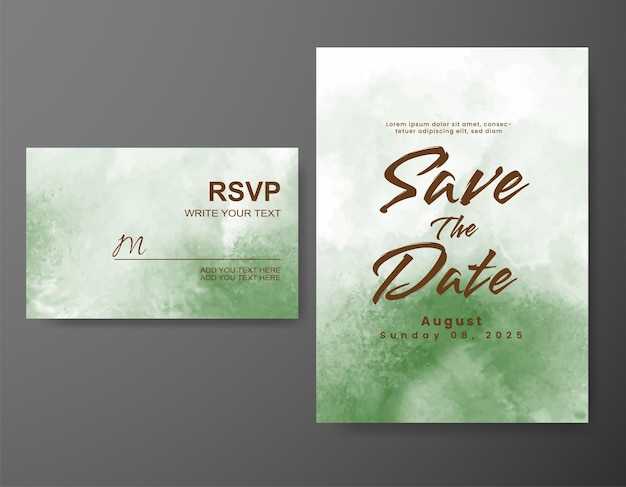 Invitación de boda con fondo de acuarela abstracta