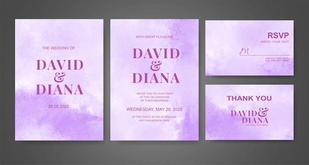 Invitación de boda con fondo de acuarela abstracta