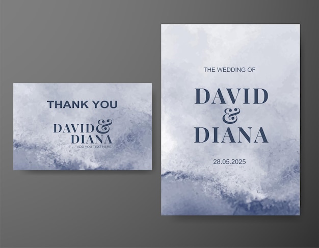 Invitación de boda con fondo de acuarela abstracta