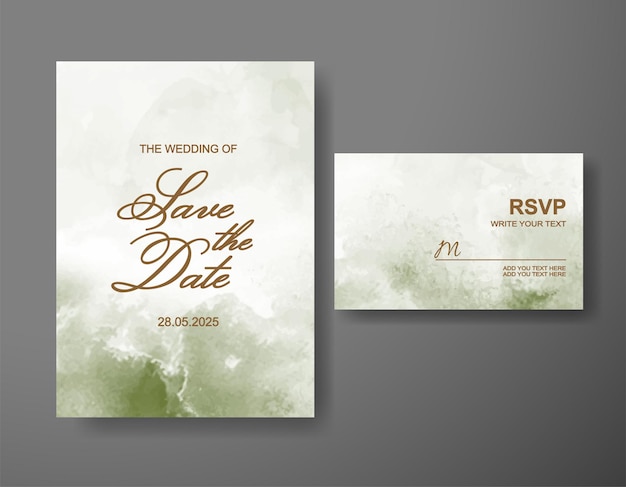 Invitación de boda con fondo de acuarela abstracta