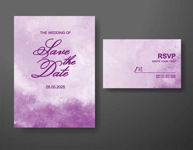 Invitación de boda con fondo de acuarela abstracta