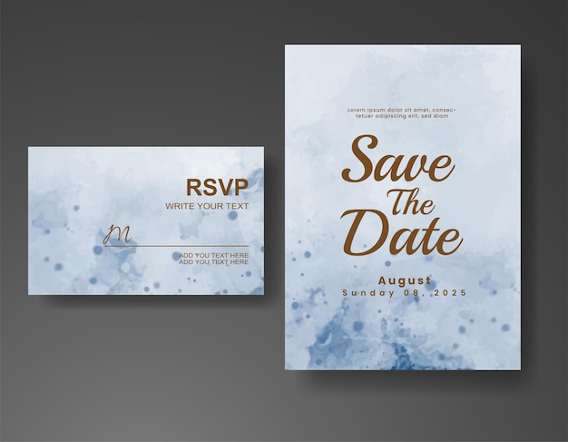 Invitación de boda con fondo de acuarela abstracta