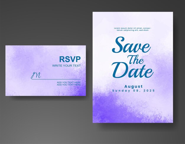 Invitación de boda con fondo de acuarela abstracta
