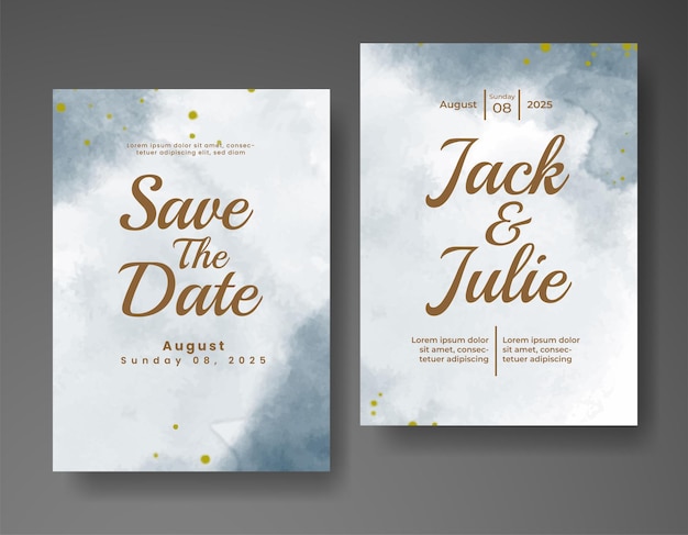 Invitación de boda con fondo de acuarela abstracta