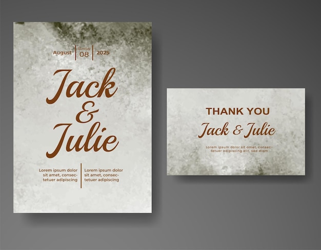 Invitación de boda con fondo de acuarela abstracta