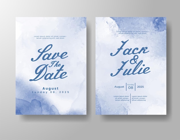 Invitación de boda con fondo de acuarela abstracta