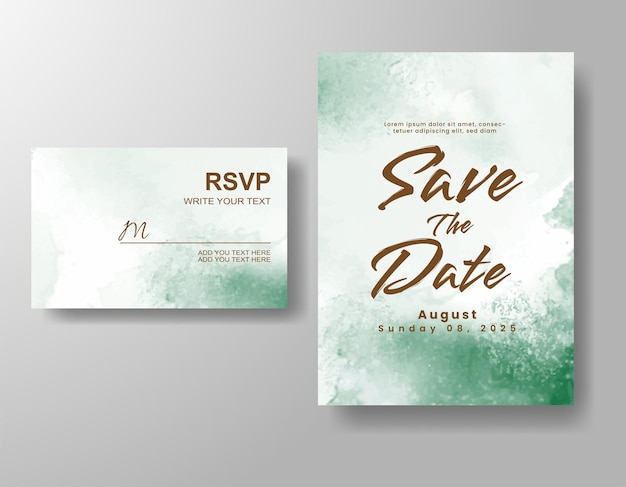 Invitación de boda con fondo de acuarela abstracta