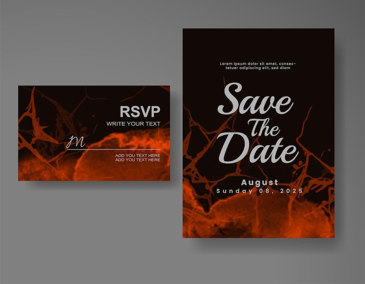 Vector invitación de boda con fondo de acuarela abstracta