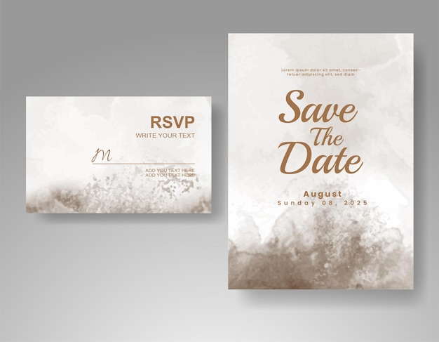 Invitación de boda con fondo de acuarela abstracta