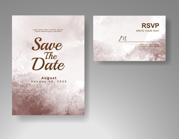 Invitación de boda con fondo de acuarela abstracta
