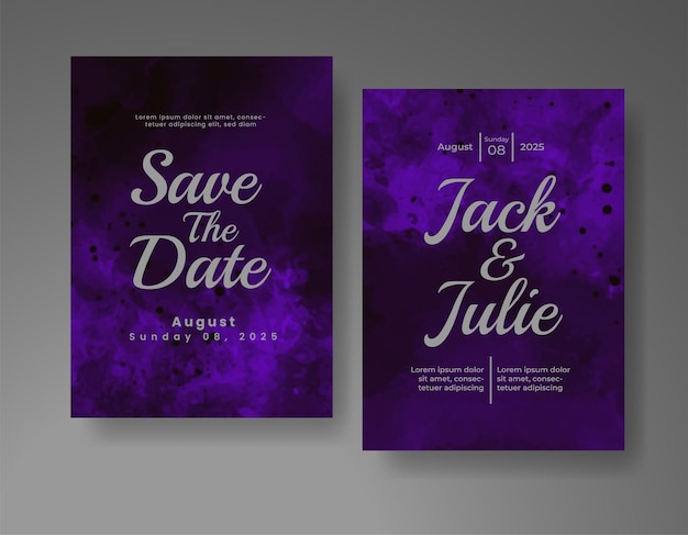 Invitación de boda con fondo de acuarela abstracta