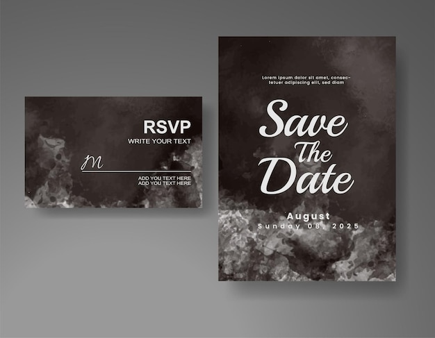 Invitación de boda con fondo de acuarela abstracta