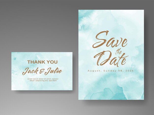 Invitación de boda con fondo de acuarela abstracta