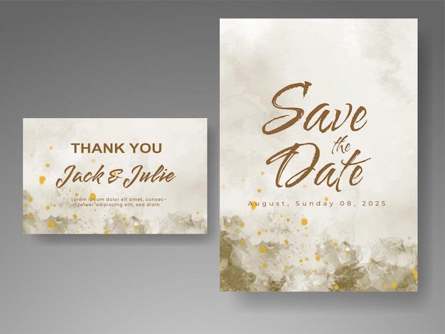 Invitación de boda con fondo de acuarela abstracta