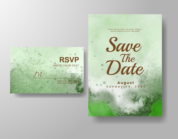 Invitación de boda con fondo de acuarela abstracta