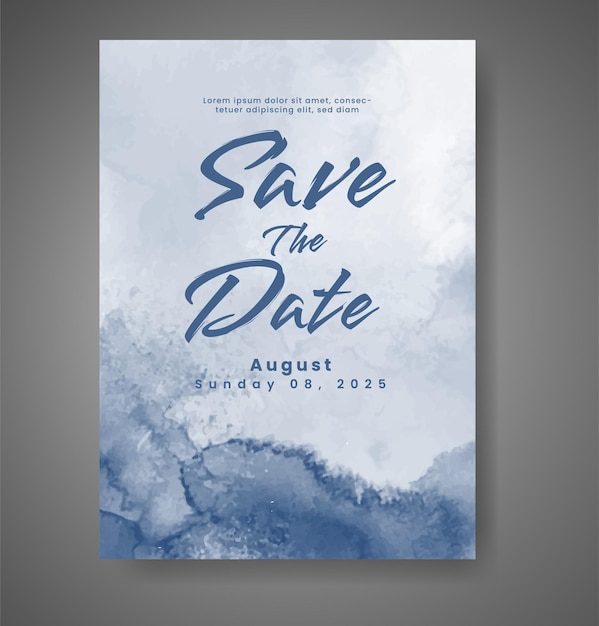 Invitación de boda con fondo de acuarela abstracta