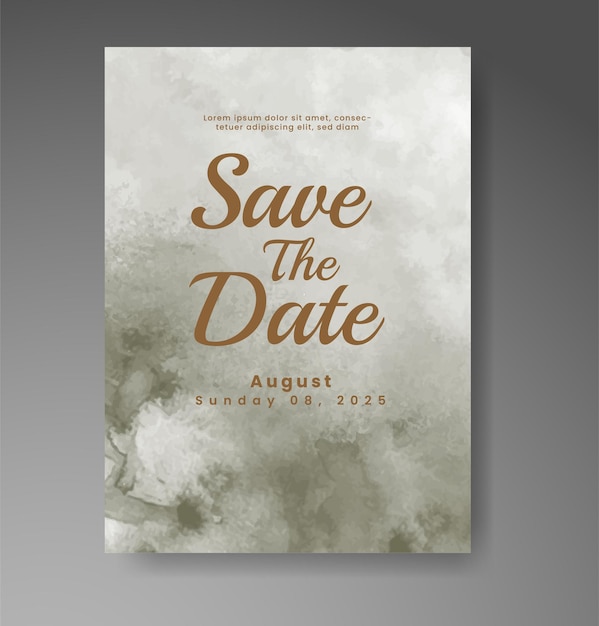 Invitación de boda con fondo de acuarela abstracta
