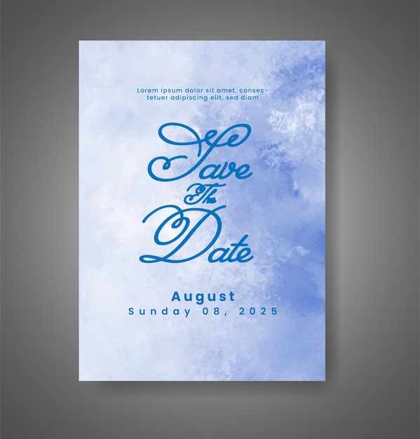 Invitación de boda con fondo de acuarela abstracta