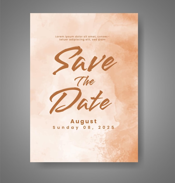 Invitación de boda con fondo de acuarela abstracta