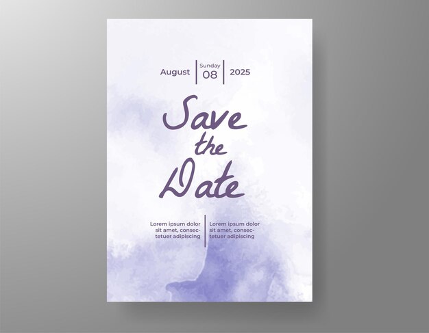 Invitación de boda con fondo de acuarela abstracta