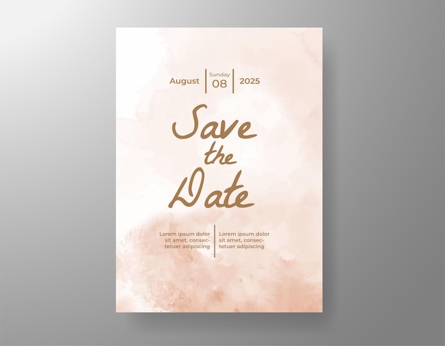 Invitación de boda con fondo de acuarela abstracta