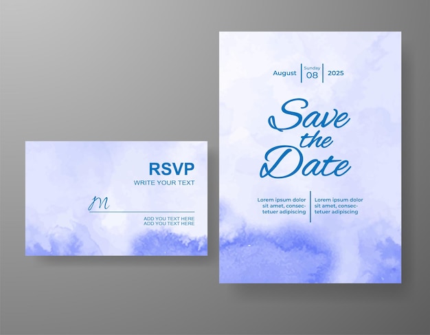 Invitación de boda con fondo de acuarela abstracta