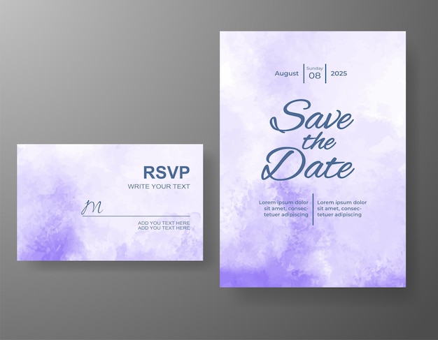 Invitación de boda con fondo de acuarela abstracta