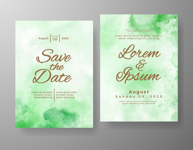 Invitación de boda con fondo de acuarela abstracta