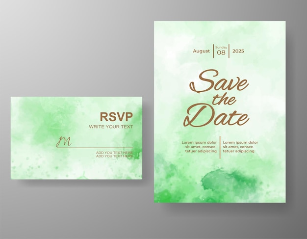 Invitación de boda con fondo de acuarela abstracta