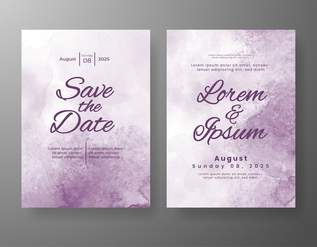 Invitación de boda con fondo de acuarela abstracta