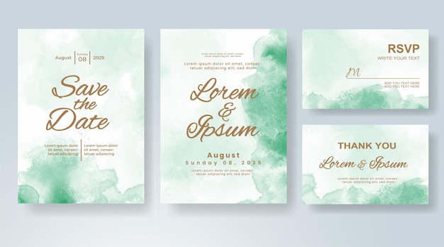 Invitación de boda con fondo de acuarela abstracta