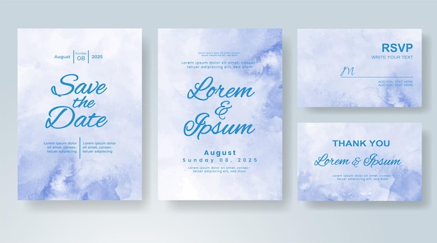 Invitación de boda con fondo de acuarela abstracta