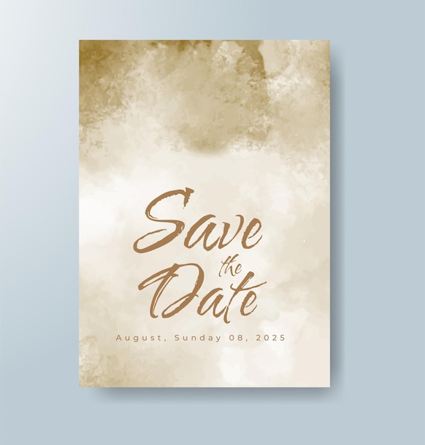 Invitación de boda con fondo de acuarela abstracta