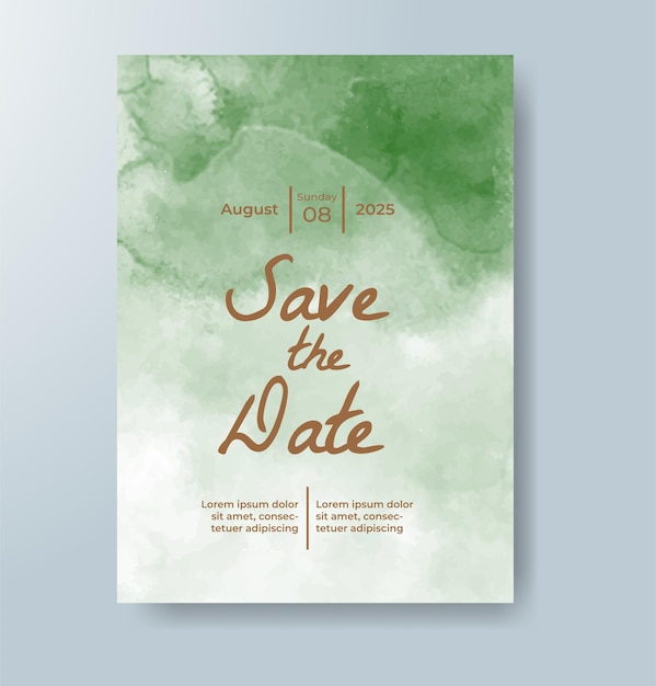 Invitación de boda con fondo de acuarela abstracta