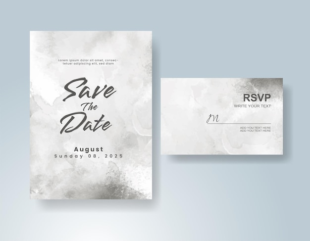 Invitación de boda con fondo de acuarela abstracta