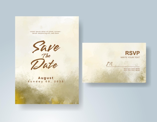 Invitación de boda con fondo de acuarela abstracta