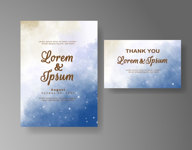 Invitación de boda con fondo de acuarela abstracta