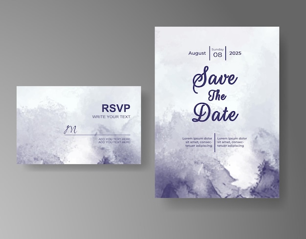 Invitación de boda con fondo de acuarela abstracta