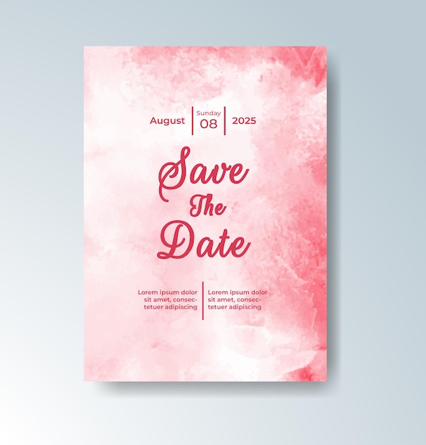 Invitación de boda con fondo de acuarela abstracta