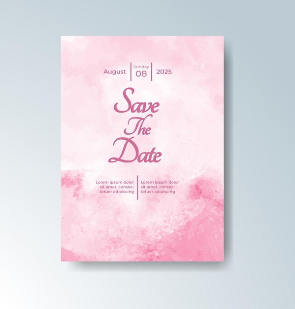 Invitación de boda con fondo de acuarela abstracta