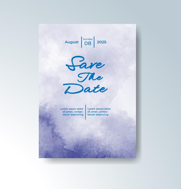 Invitación de boda con fondo de acuarela abstracta