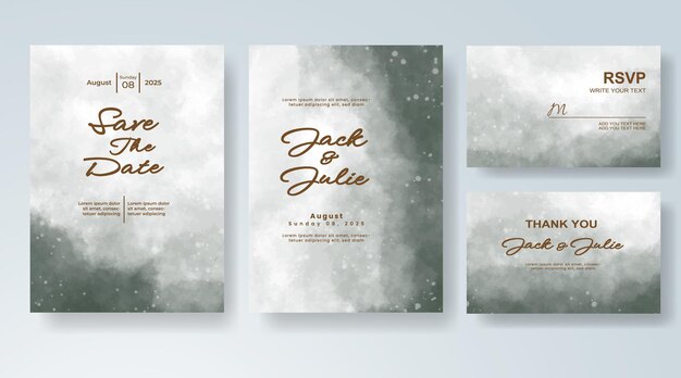 Invitación de boda con fondo de acuarela abstracta