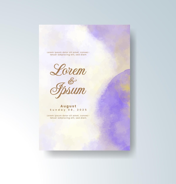 Invitación de boda con fondo de acuarela abstracta