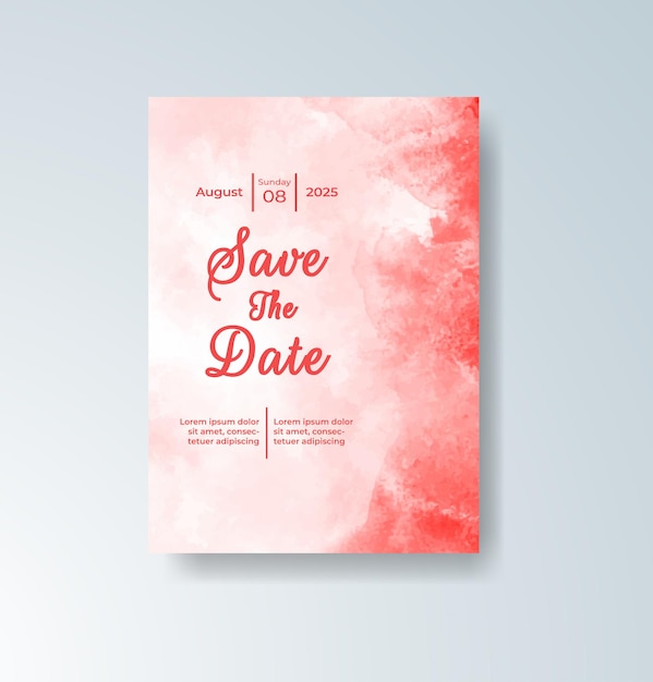 Invitación de boda con fondo de acuarela abstracta