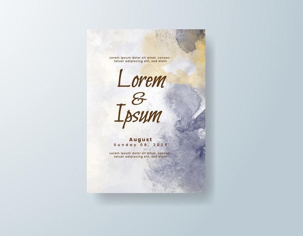 Invitación de boda con fondo de acuarela abstracta